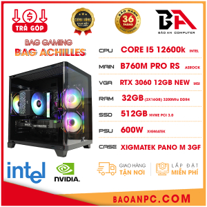  BAG ACHILLES – INTEL CORE i5 12600K | 16GB | RTX 3060 12GB | SSD NVME 512GB